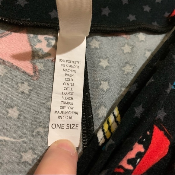 LuLaRoe Soft Black Multicolor Fireworks Print Leggings. One size - Picture 5 of 9